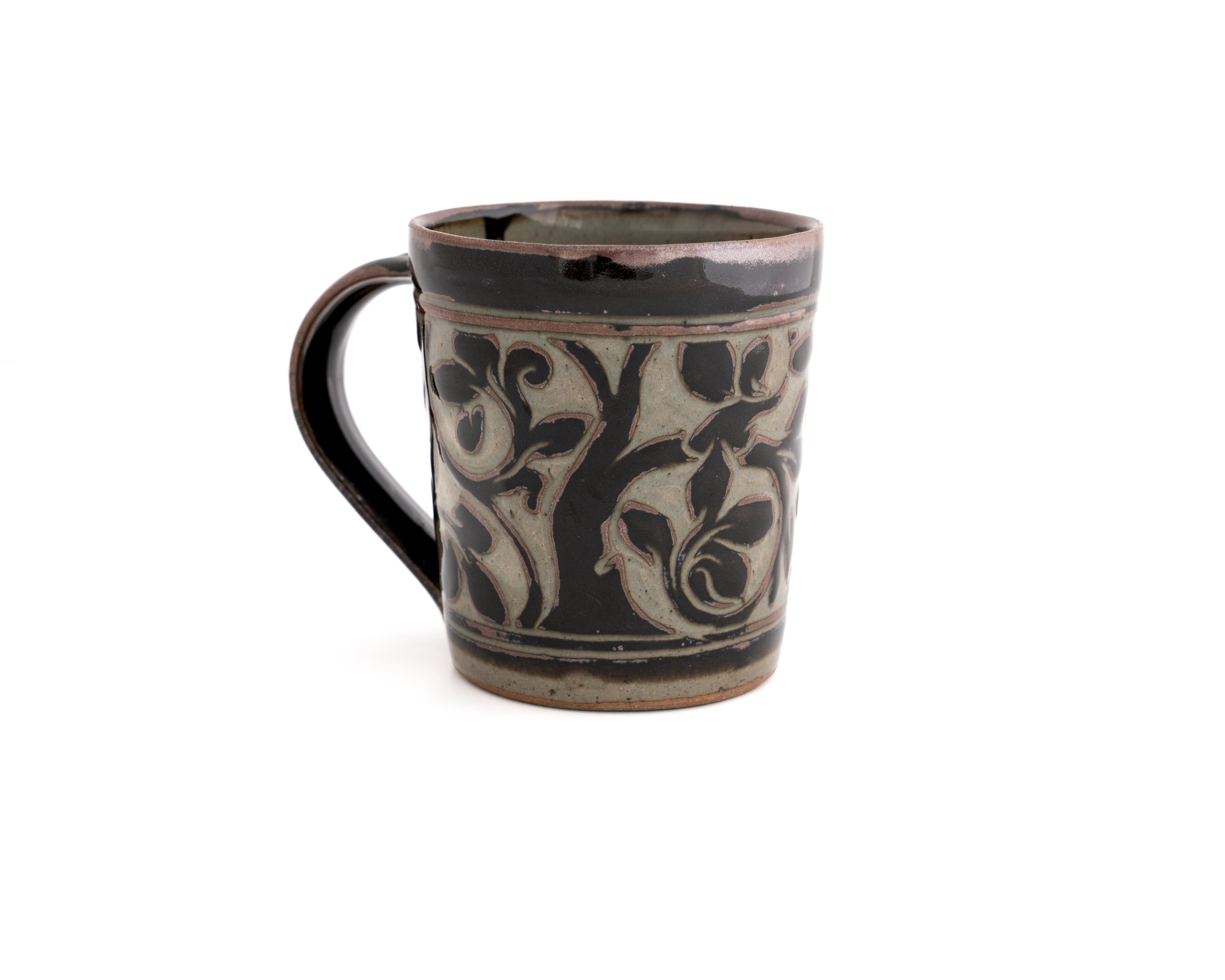 Black Carved Mug