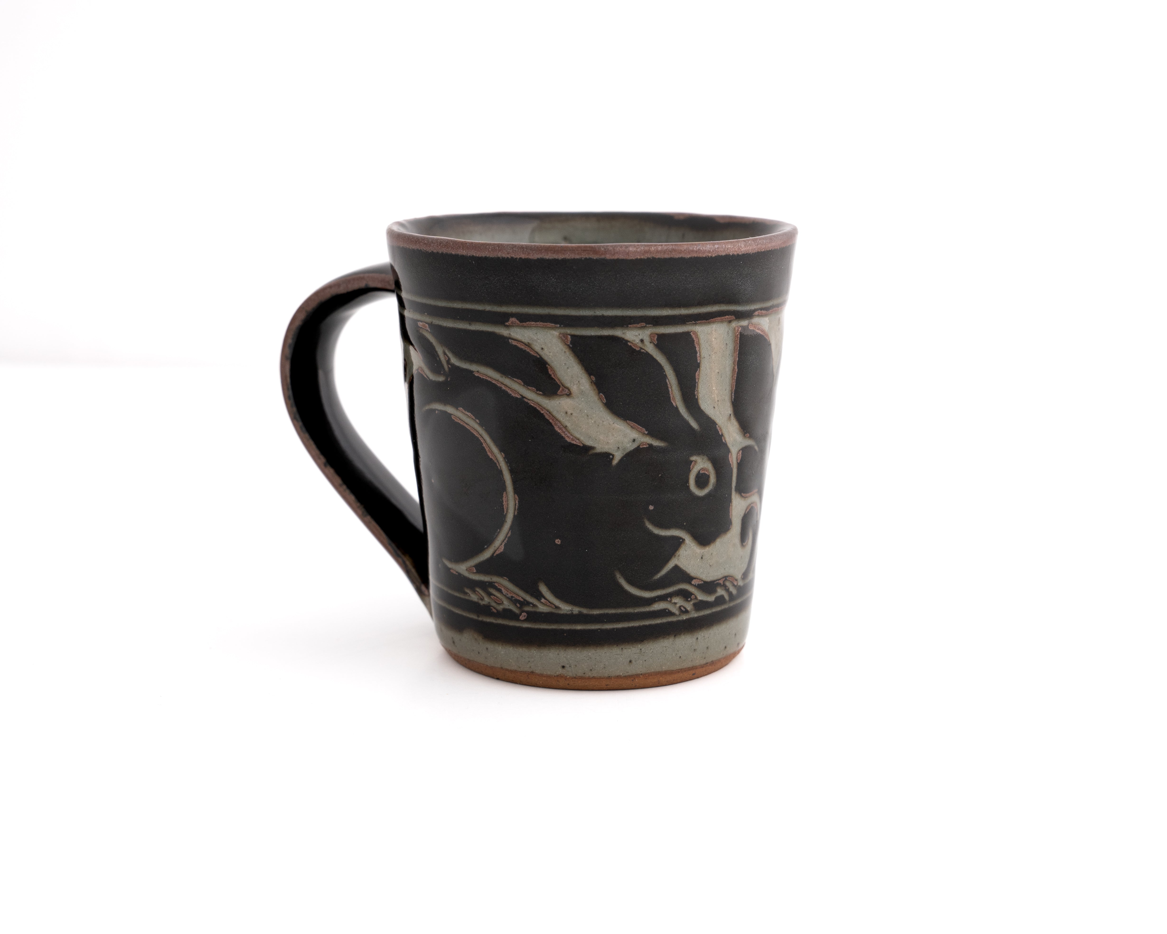 Black Carved Mug