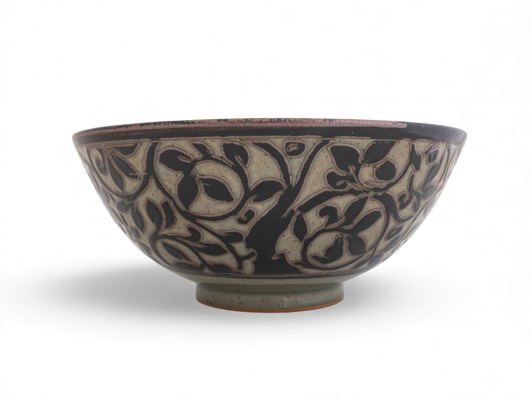 Handmade Stoneware Salad bowl tree pattern