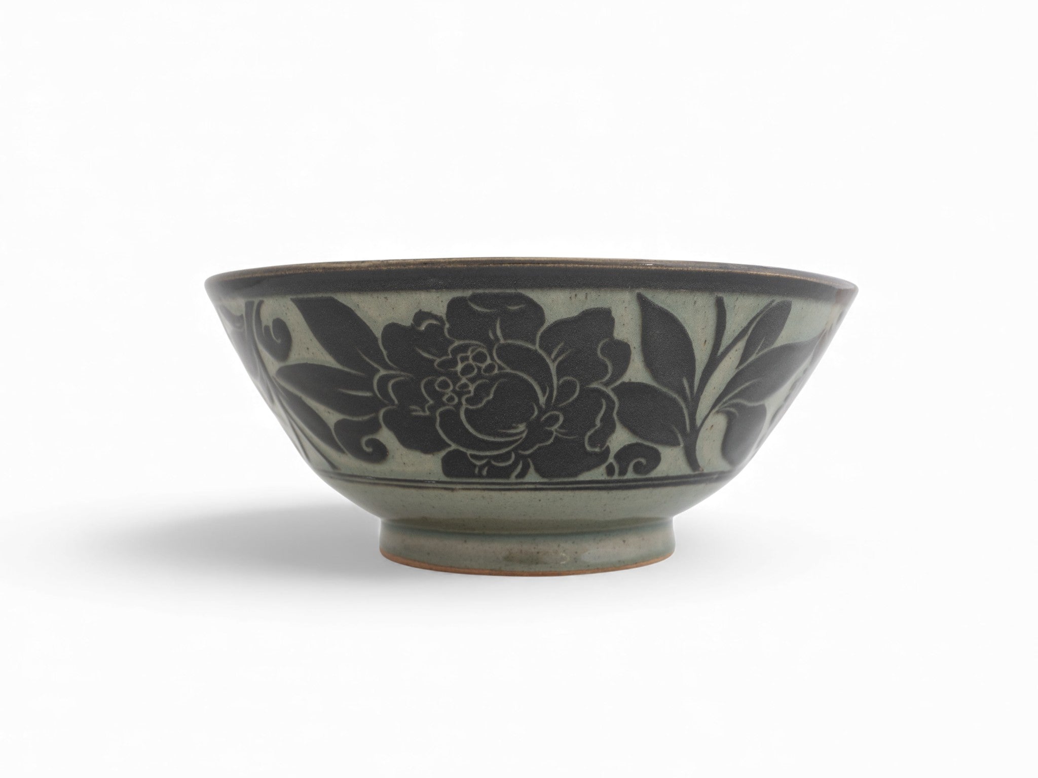 Black Carved Salad Bowl