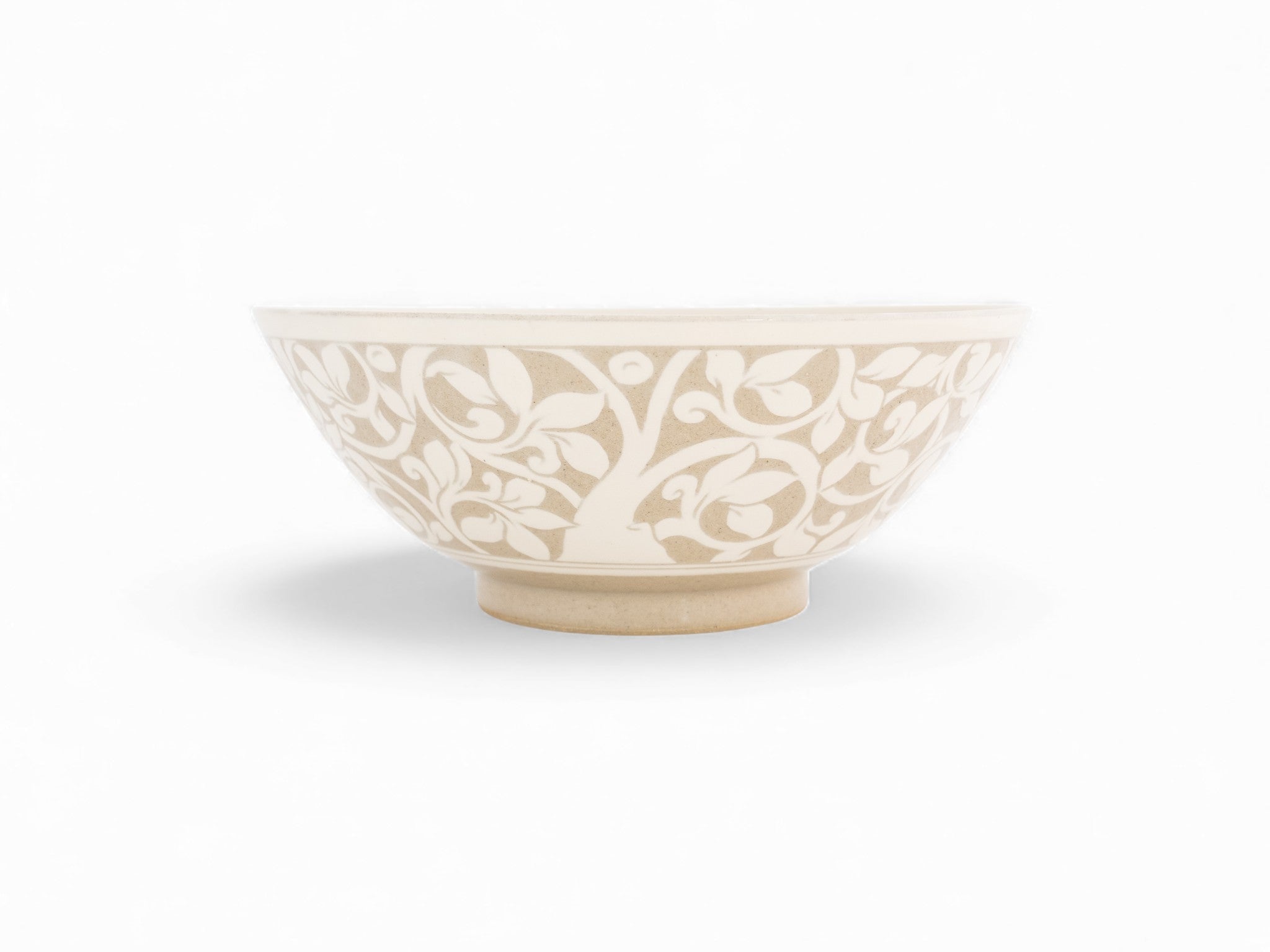 Handmade Stoneware salad bowl tree pattern