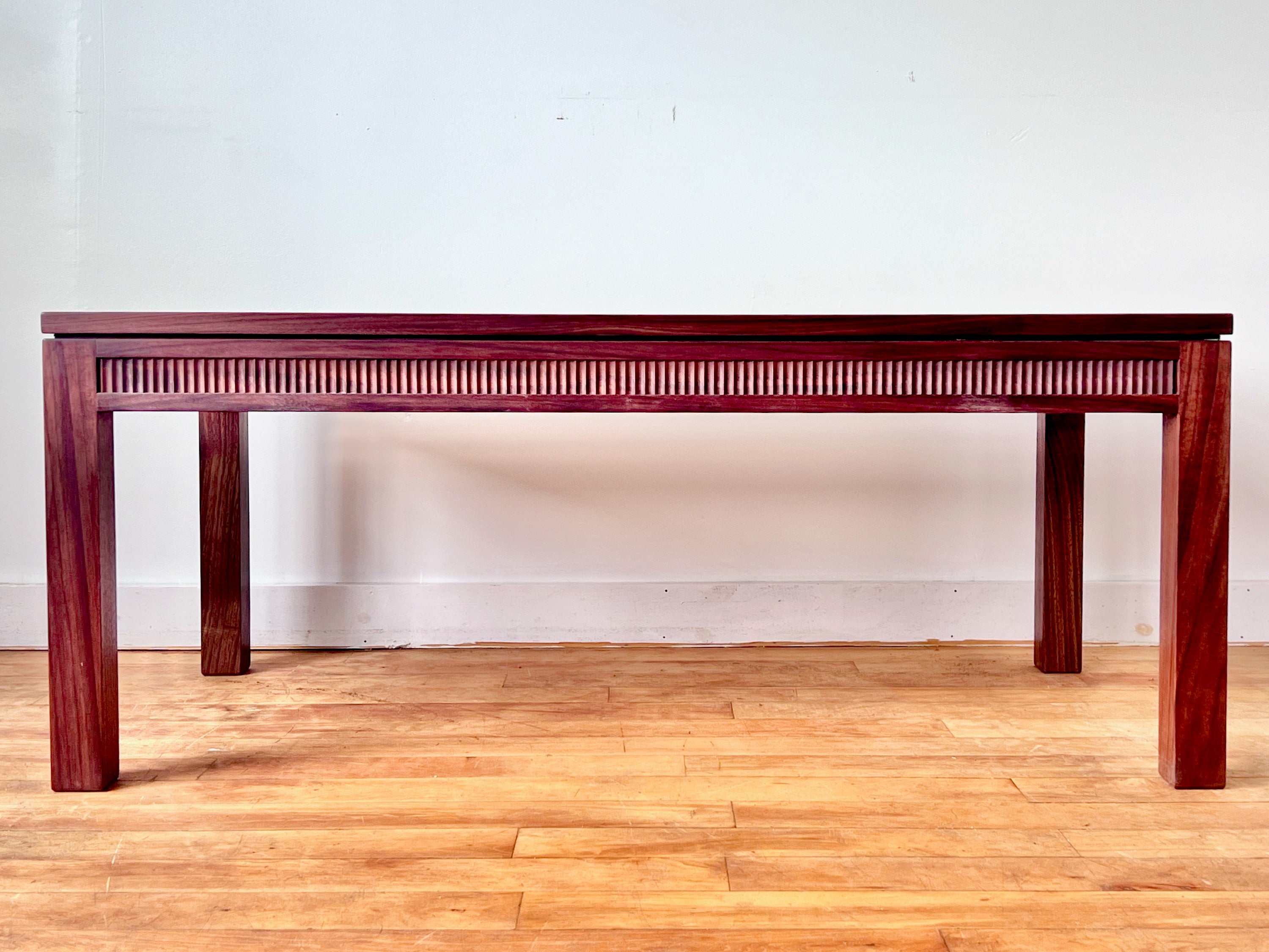Walnut Modern Classic Coffee Table with Blue Sky Tile Top