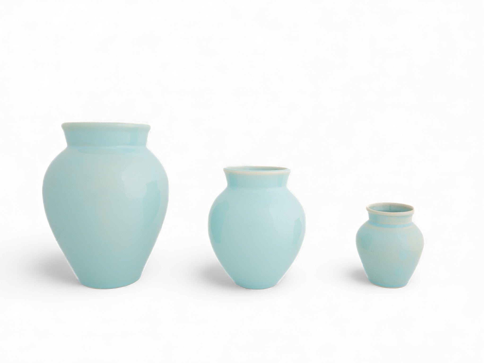 Handmade stoneware blue sky flower vase