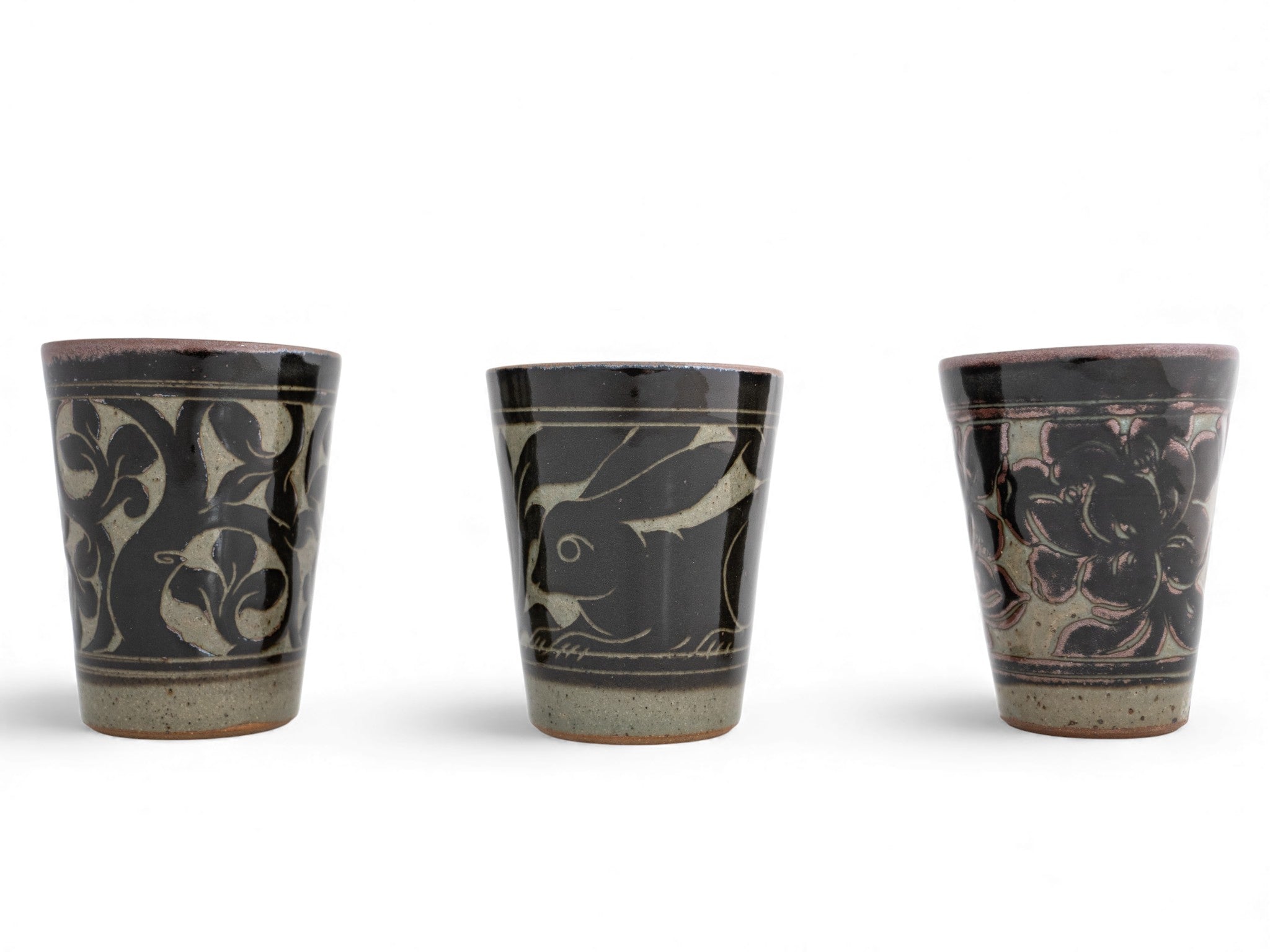 Small Black Carved Beaker