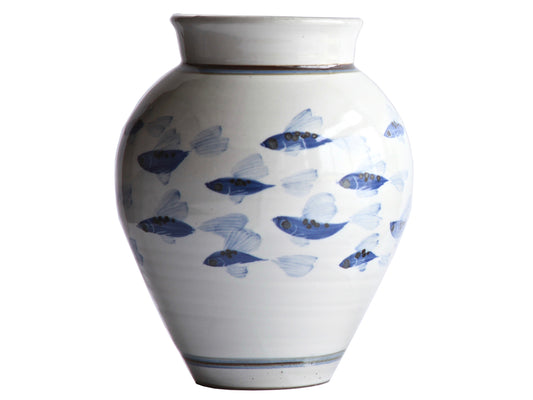 Large Painted Fish Vase
