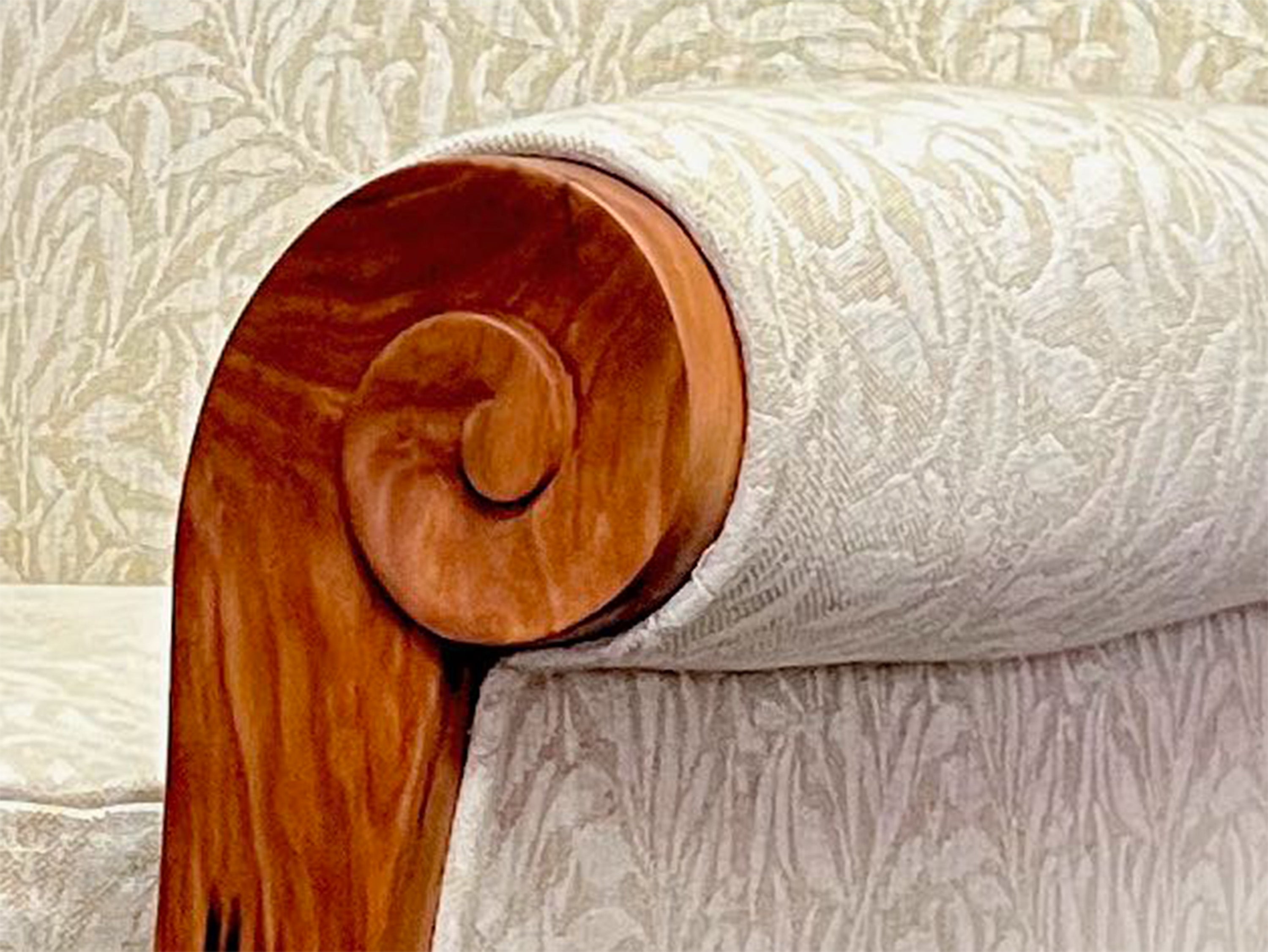 Sleigh Chair in Cherry with Willow Bough Pure