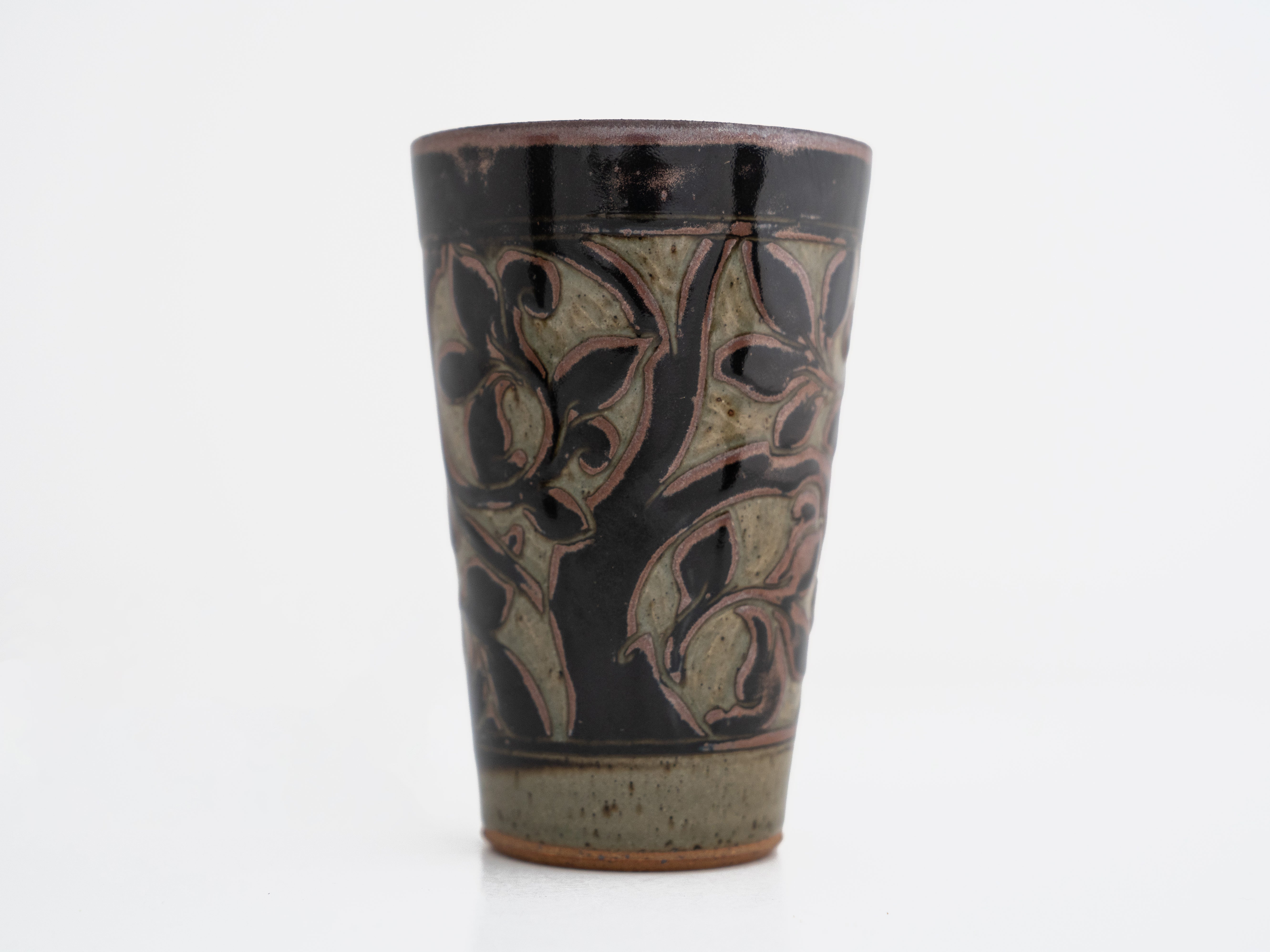 Medium Black Carved Beaker