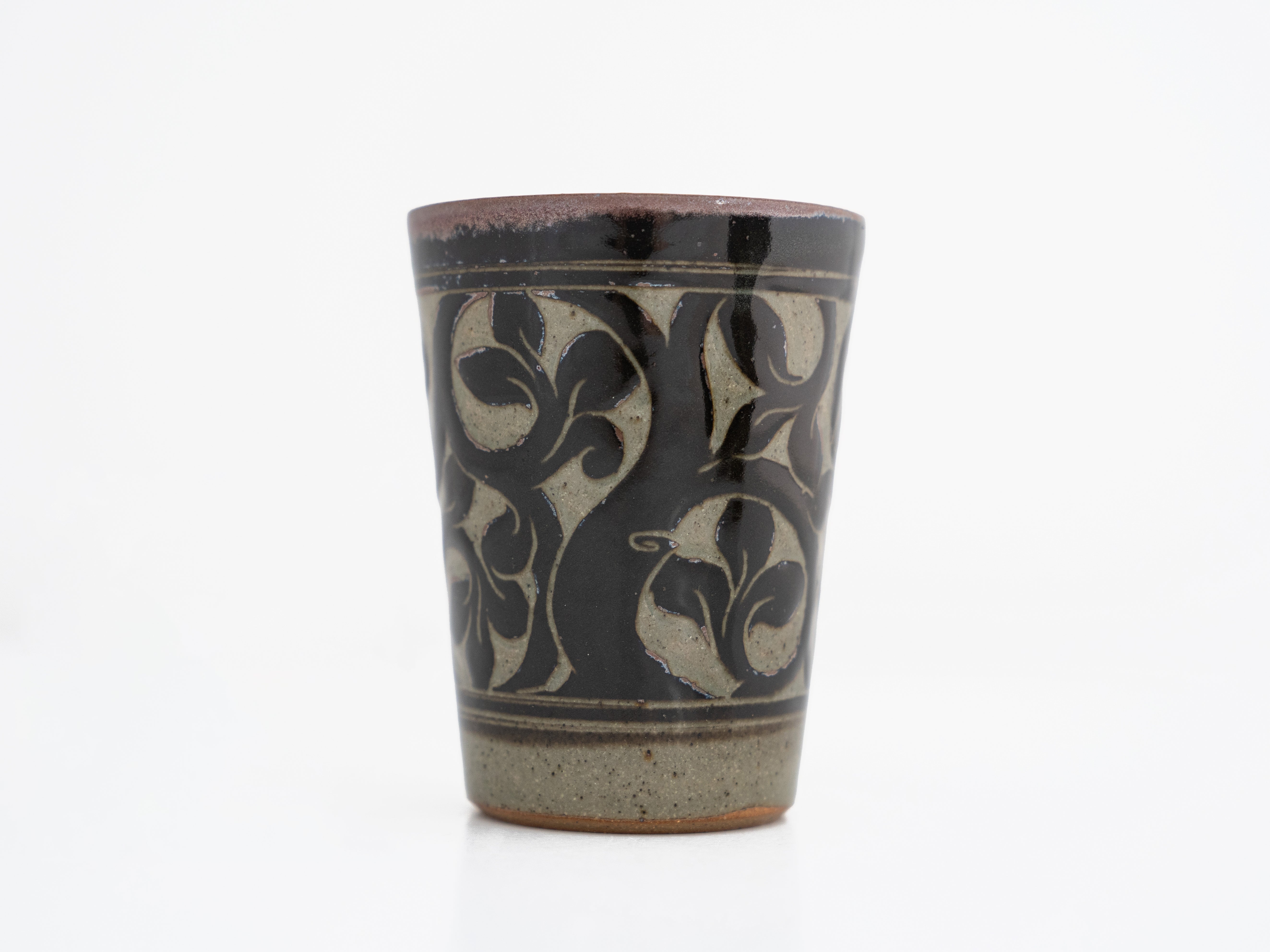 Small Black Carved Beaker