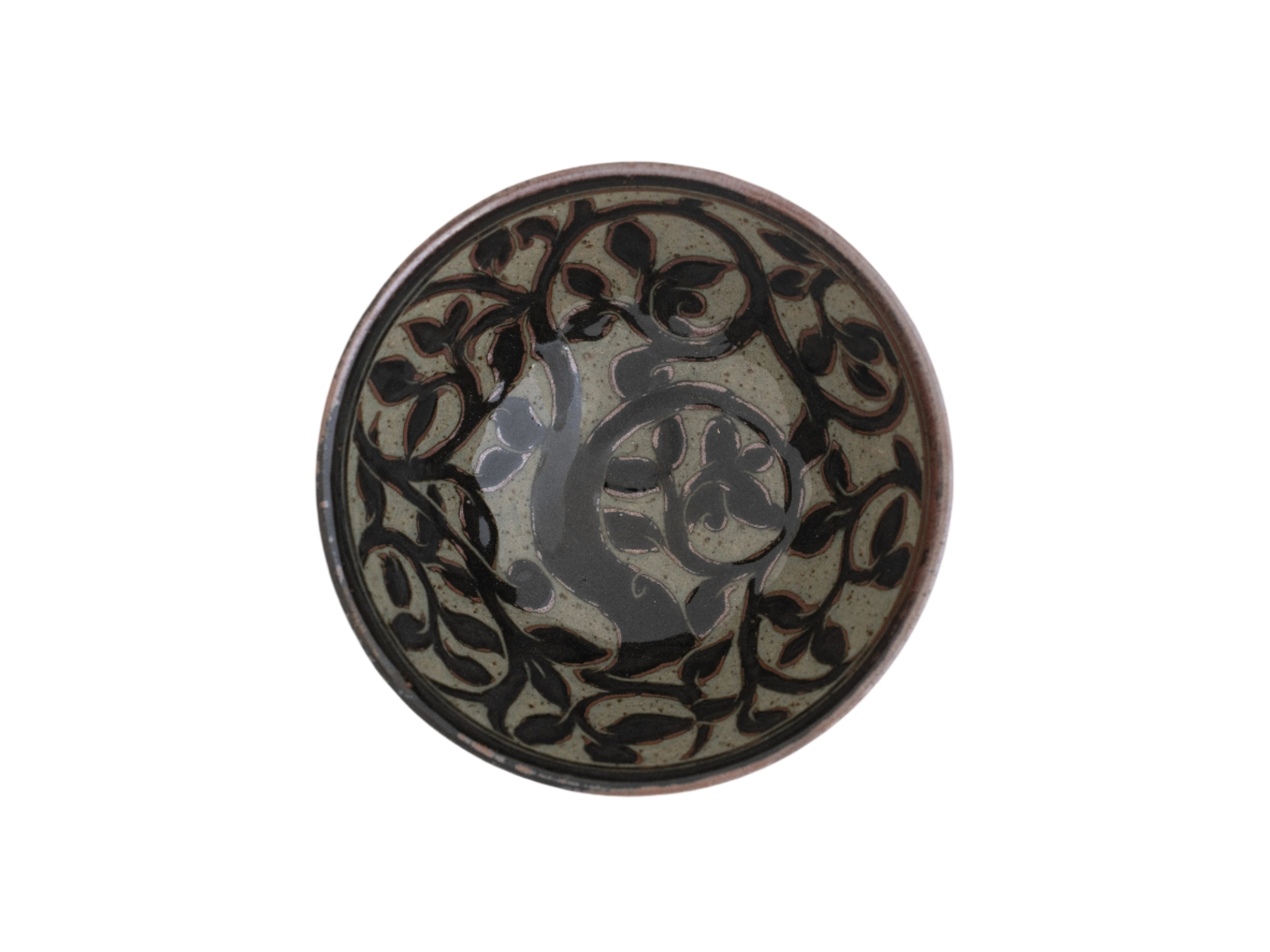 Black Carved Cereal Bowl