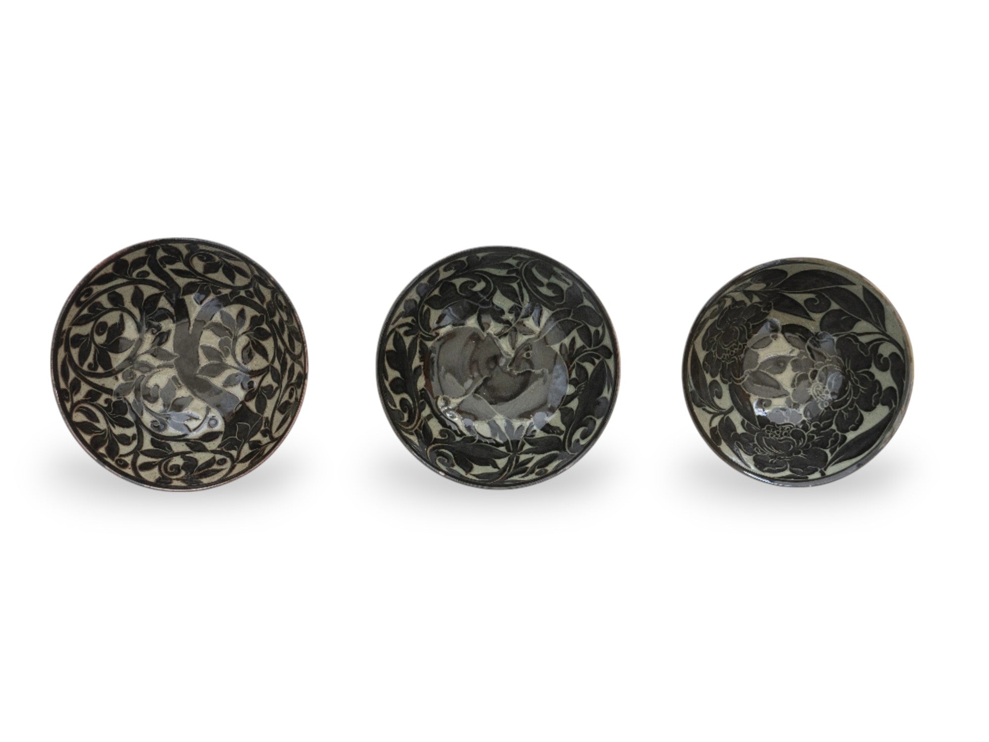 Black Carved Salad Bowl