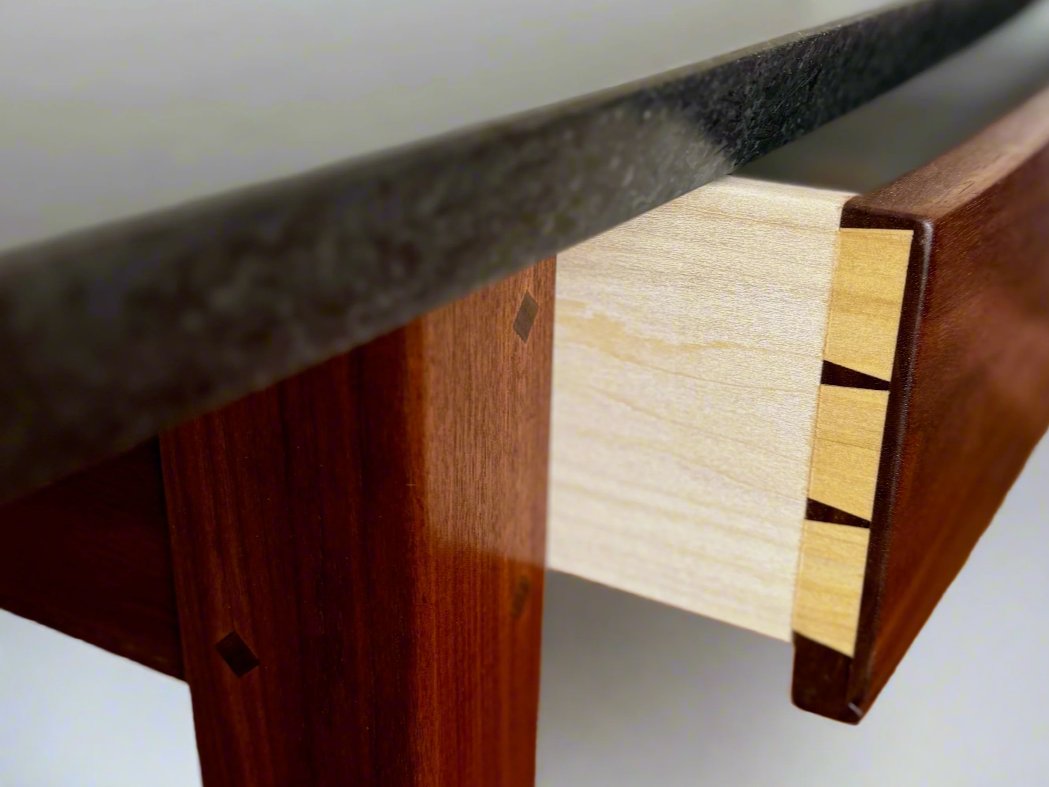 David’s Walnut Sideboard with Drawers and Stone Top