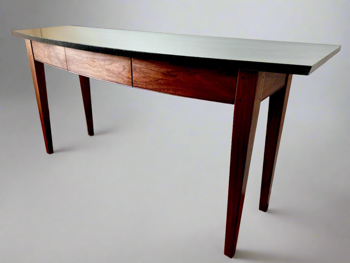 David’s Walnut Sideboard with Drawers and Stone Top