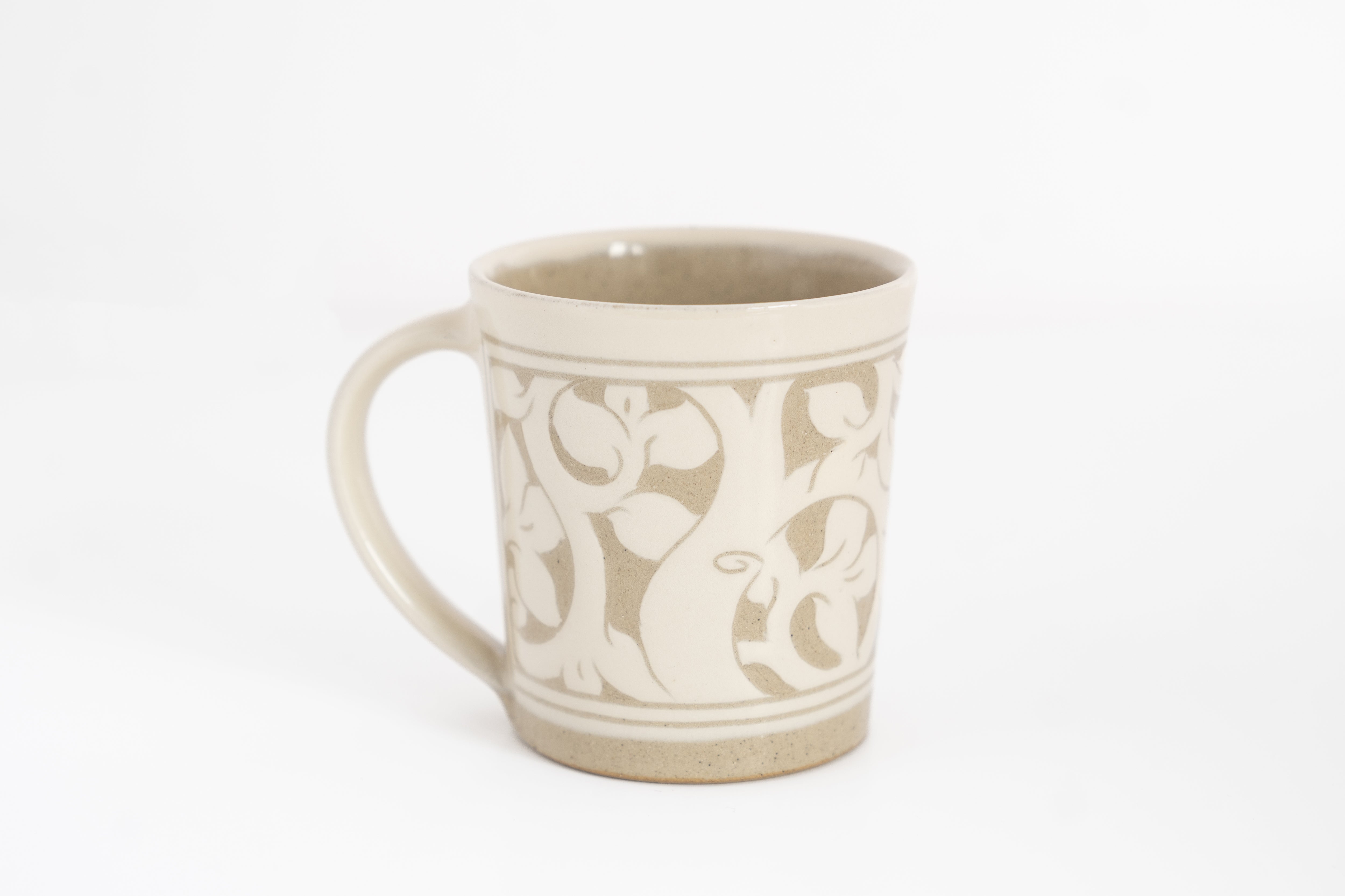 Cream Carved Mug