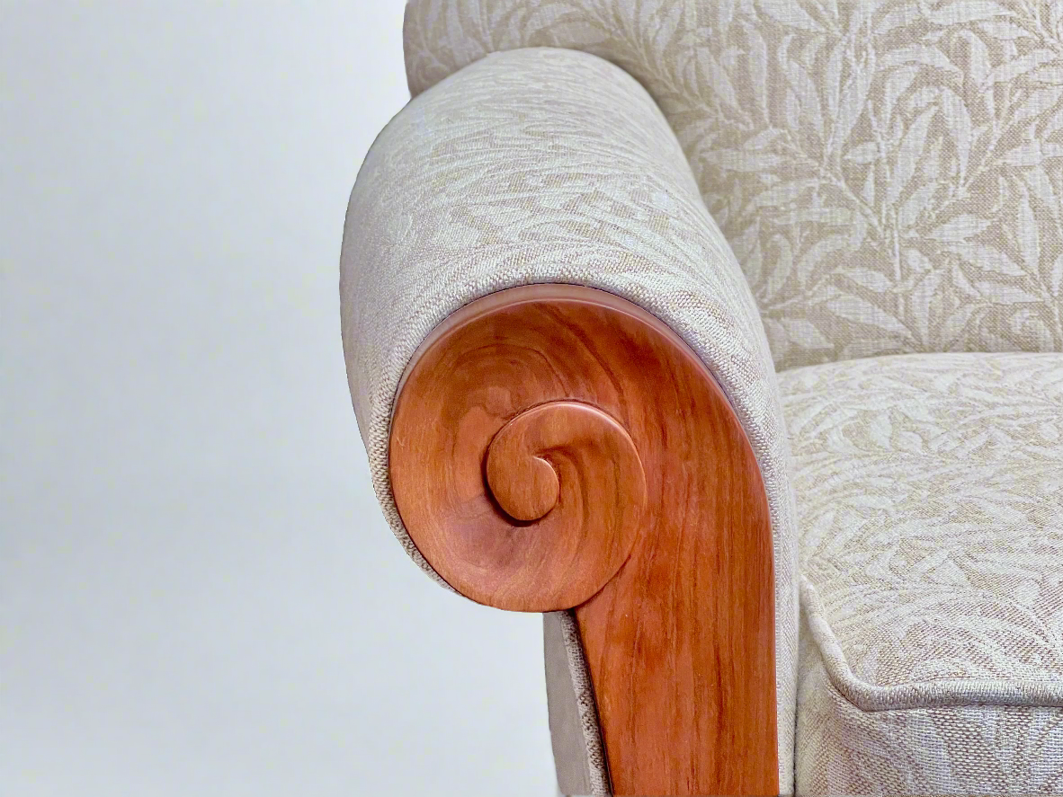 Sleigh Chair in Cherry with Willow Bough Pure