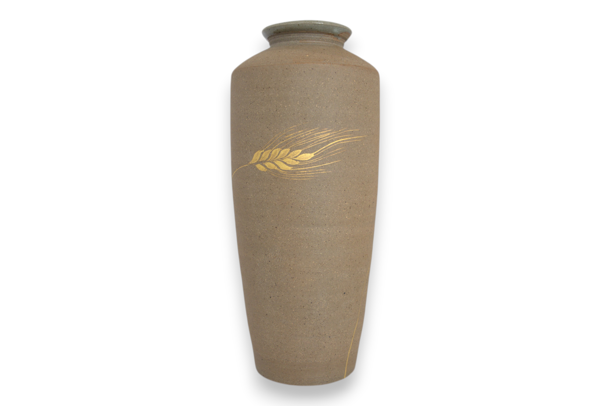 Medium Devonshire Bottle Vase – Wheat in 24k Gold 9 3/4" H, 4 1/2"D