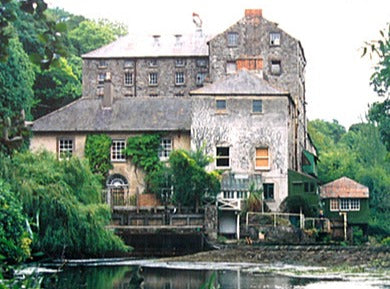 Old stone flour mill on the Anna Liffey River, Ireland