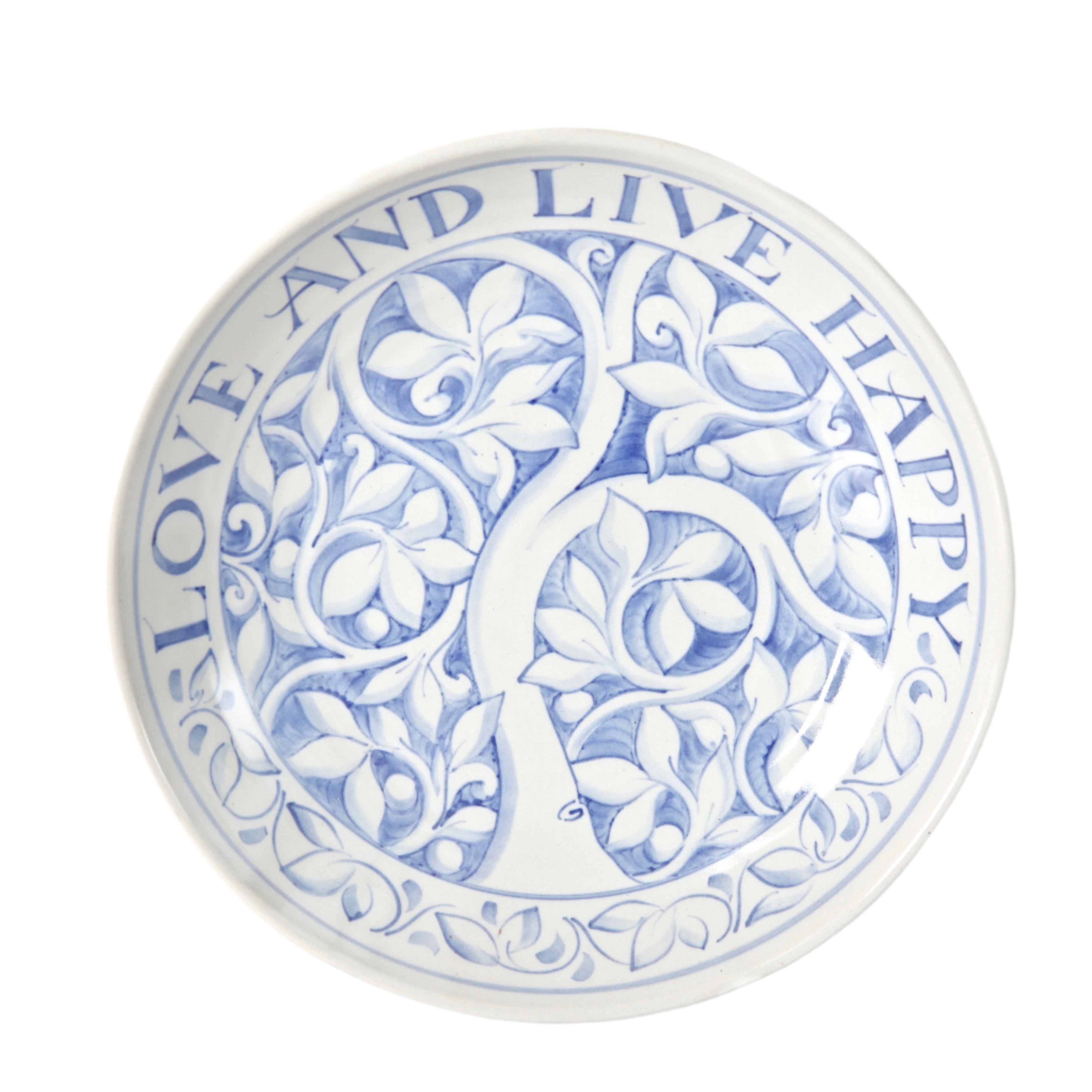 13" Decorated "Love and Live Happy" Coupe Platter