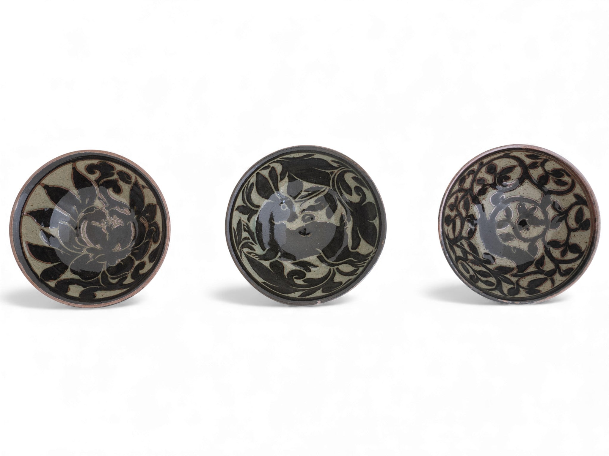 Black Carved Cereal Bowl