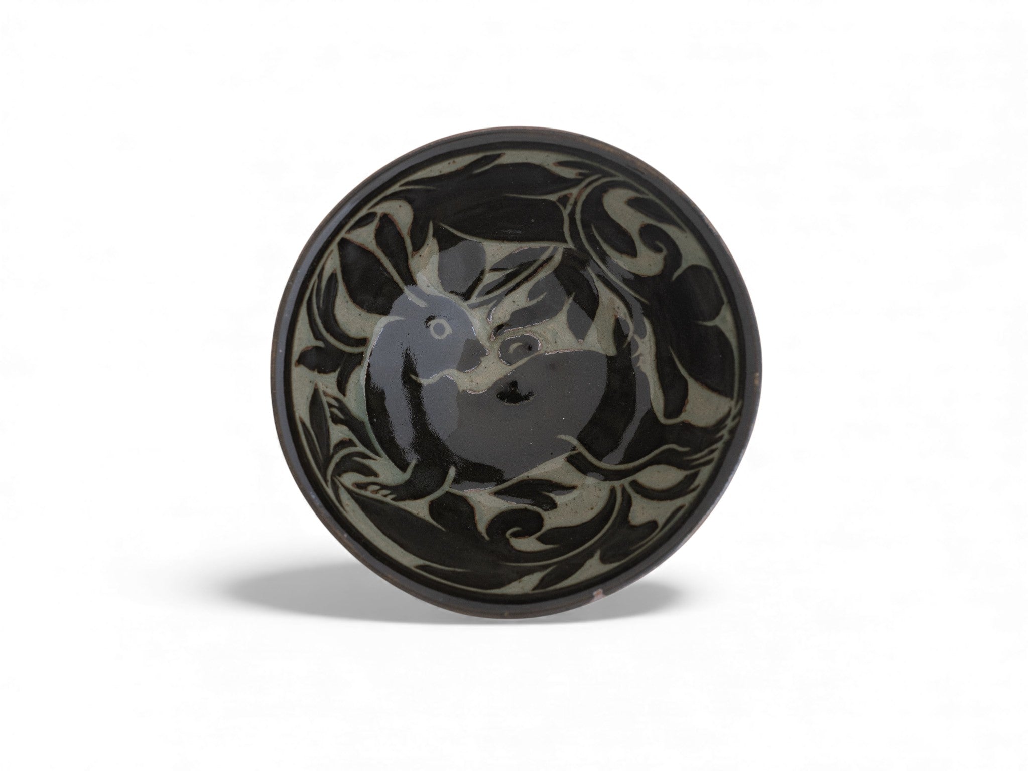 Black Carved Cereal Bowl