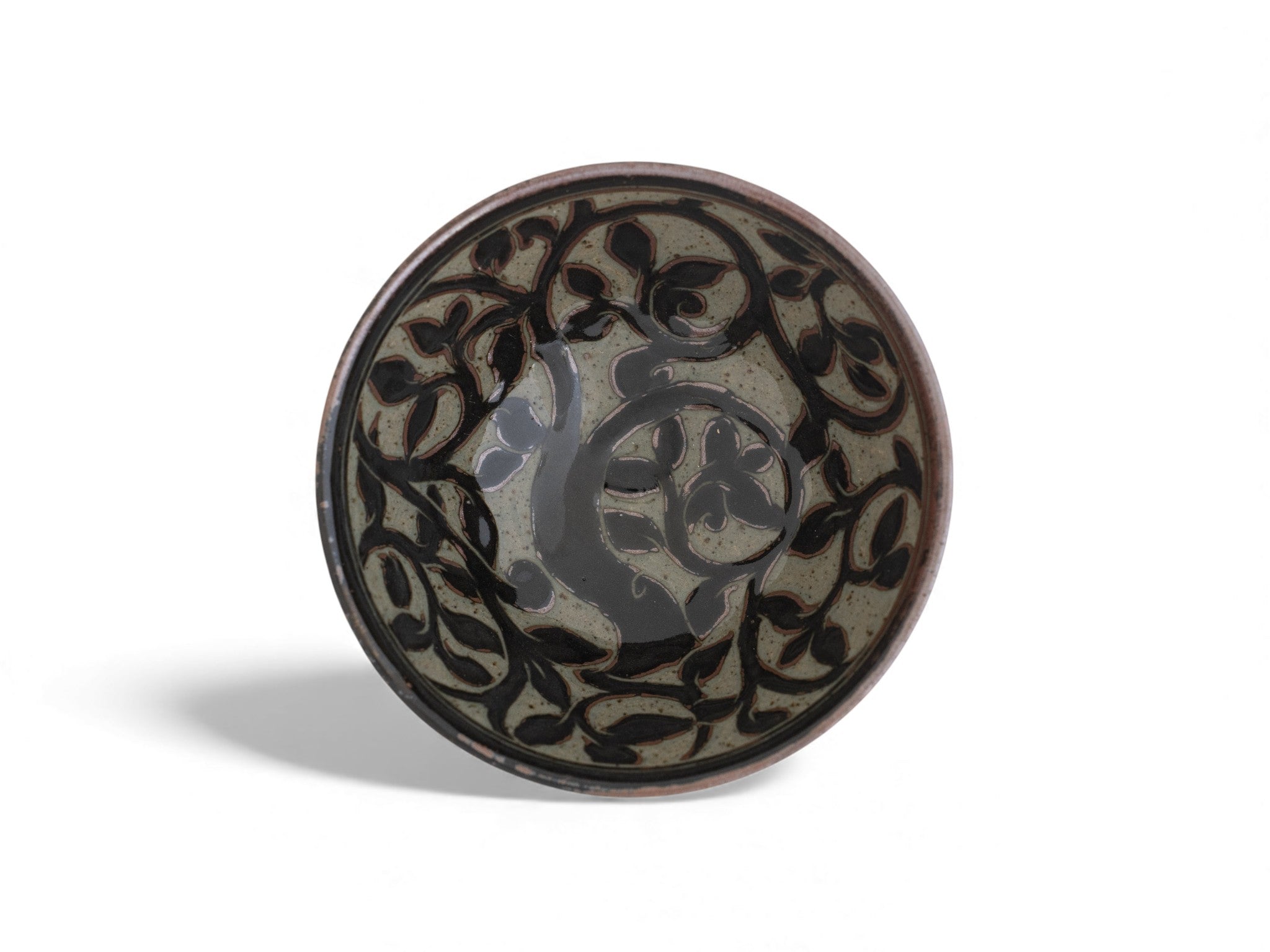 Black Carved Cereal Bowl