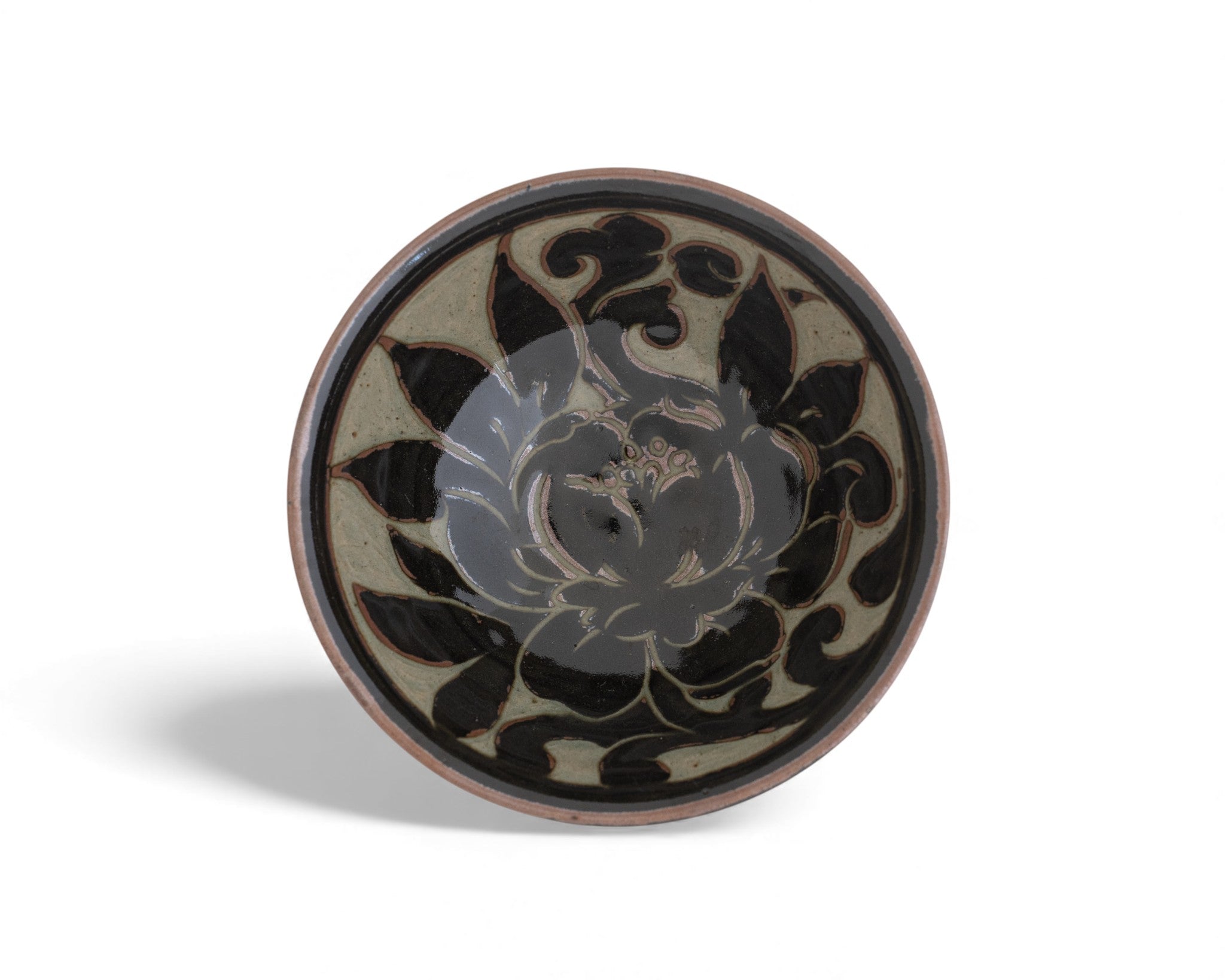 Black Carved Cereal Bowl