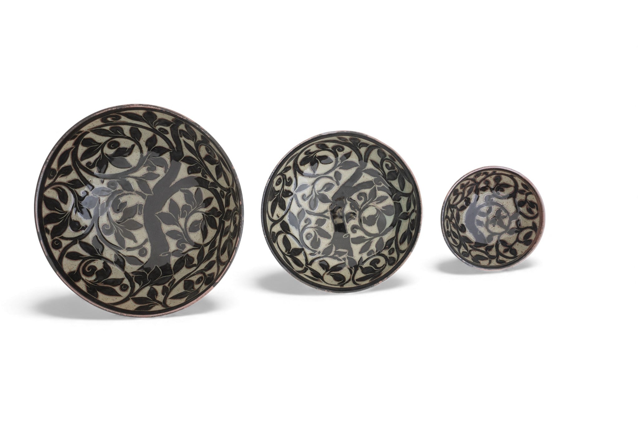 Handmade Stoneware cereal bowl tree pattern