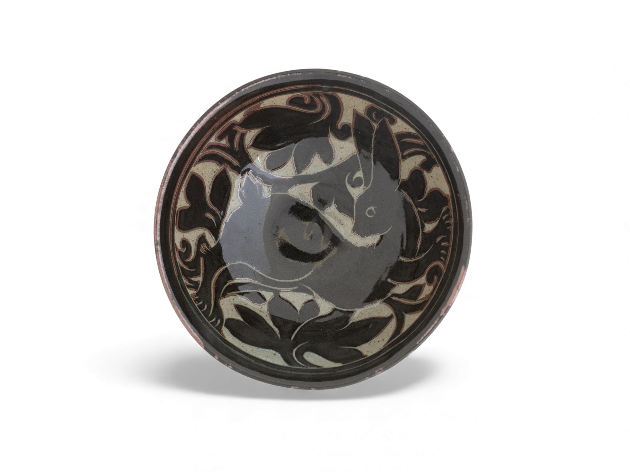 Black Carved Salad Bowl