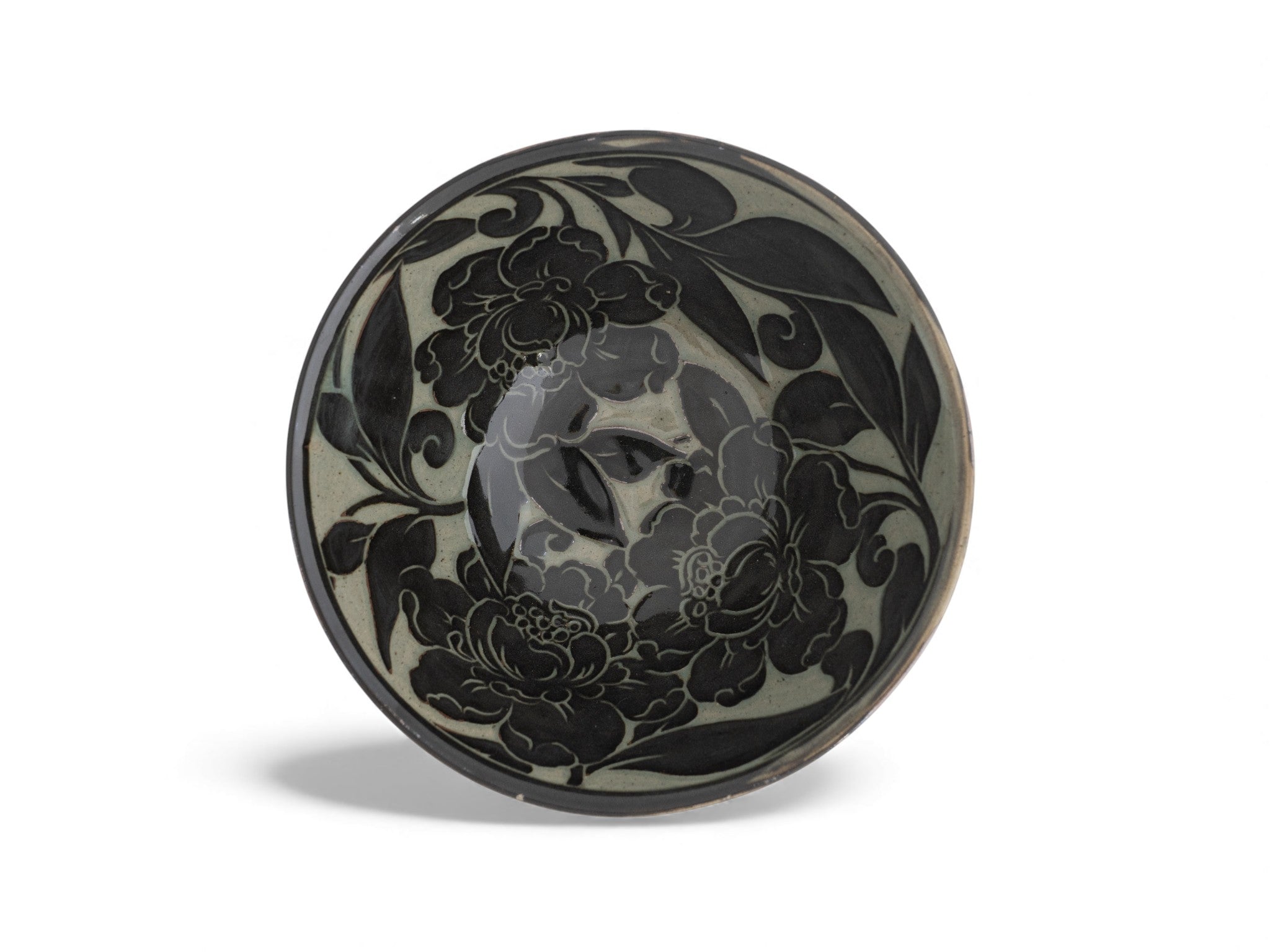 Black Carved Salad Bowl