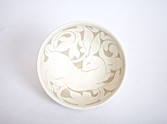 Cream Carved Cereal Bowl