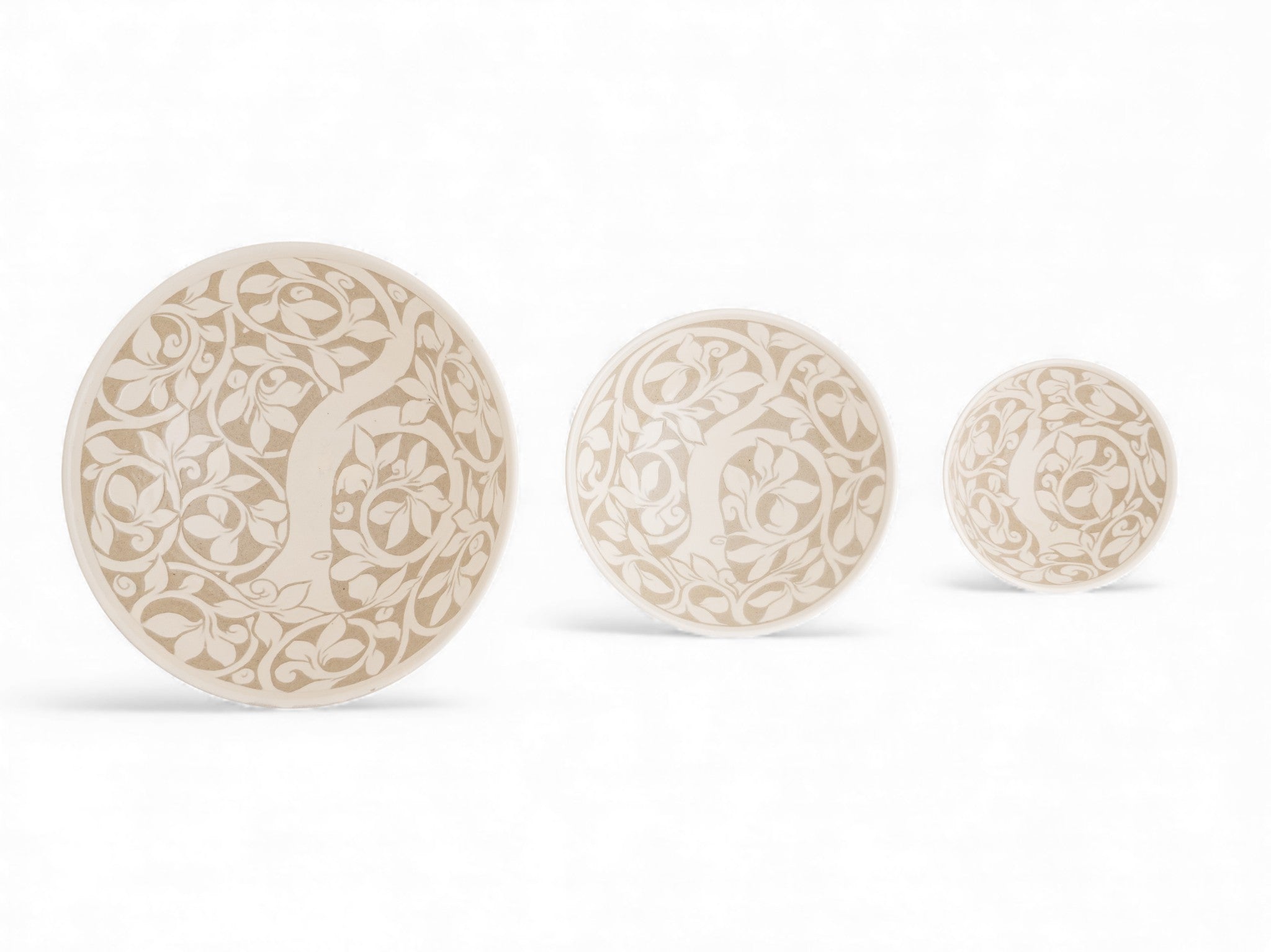 Cream Carved Cereal Bowl