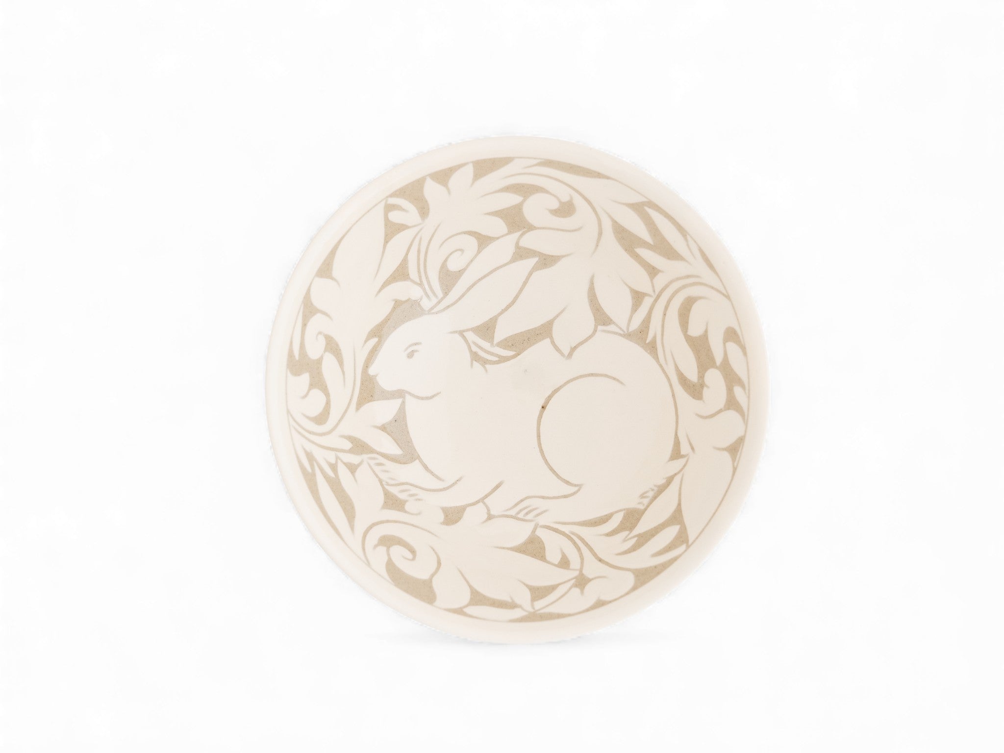 Cream Carved Serving Bowl