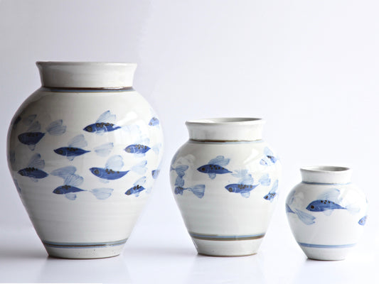 Medium Painted Fish Vase