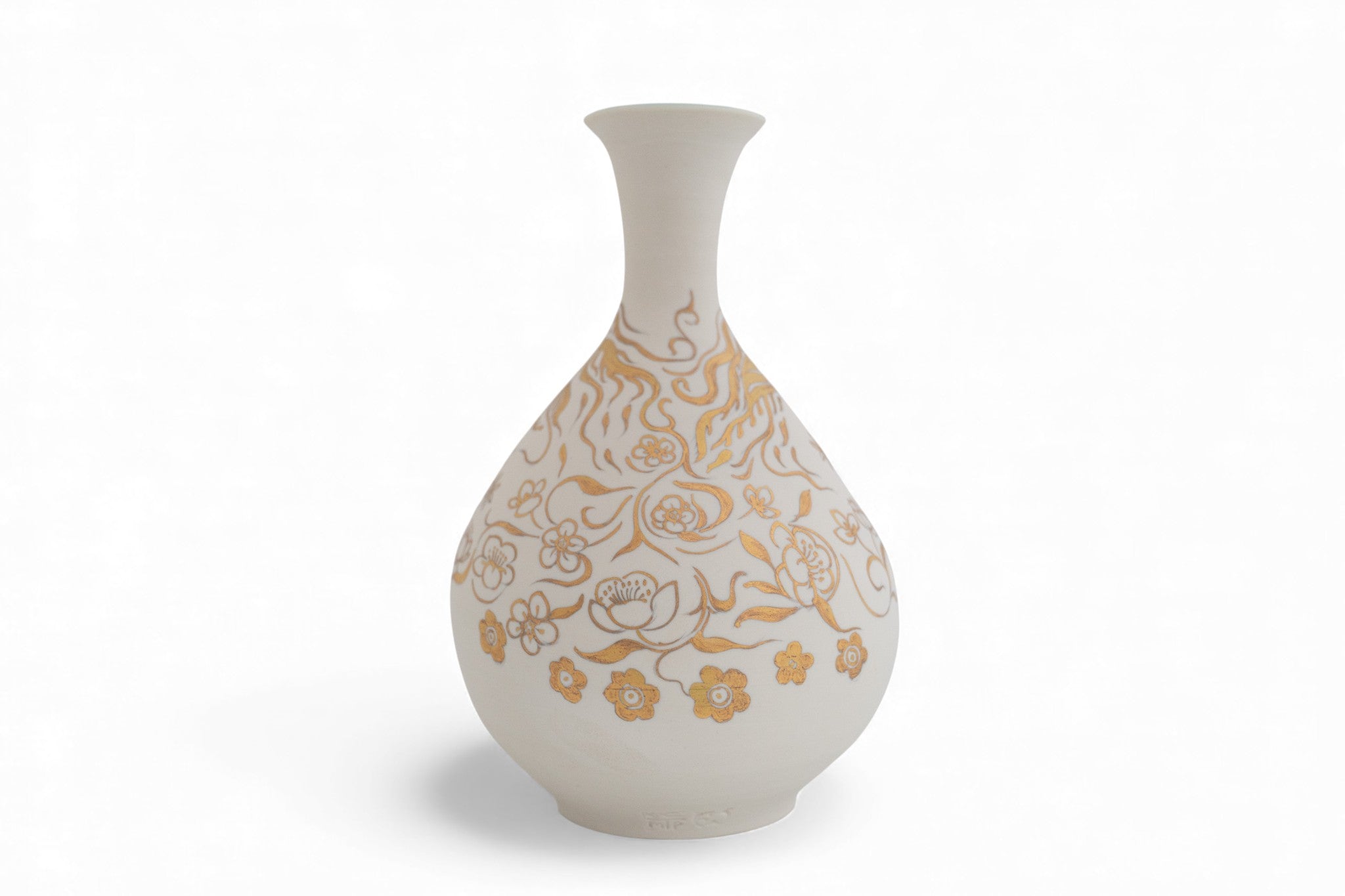 Rising Phoenix on Raw Porcelain Onion Vase signed by Miranda Thomas