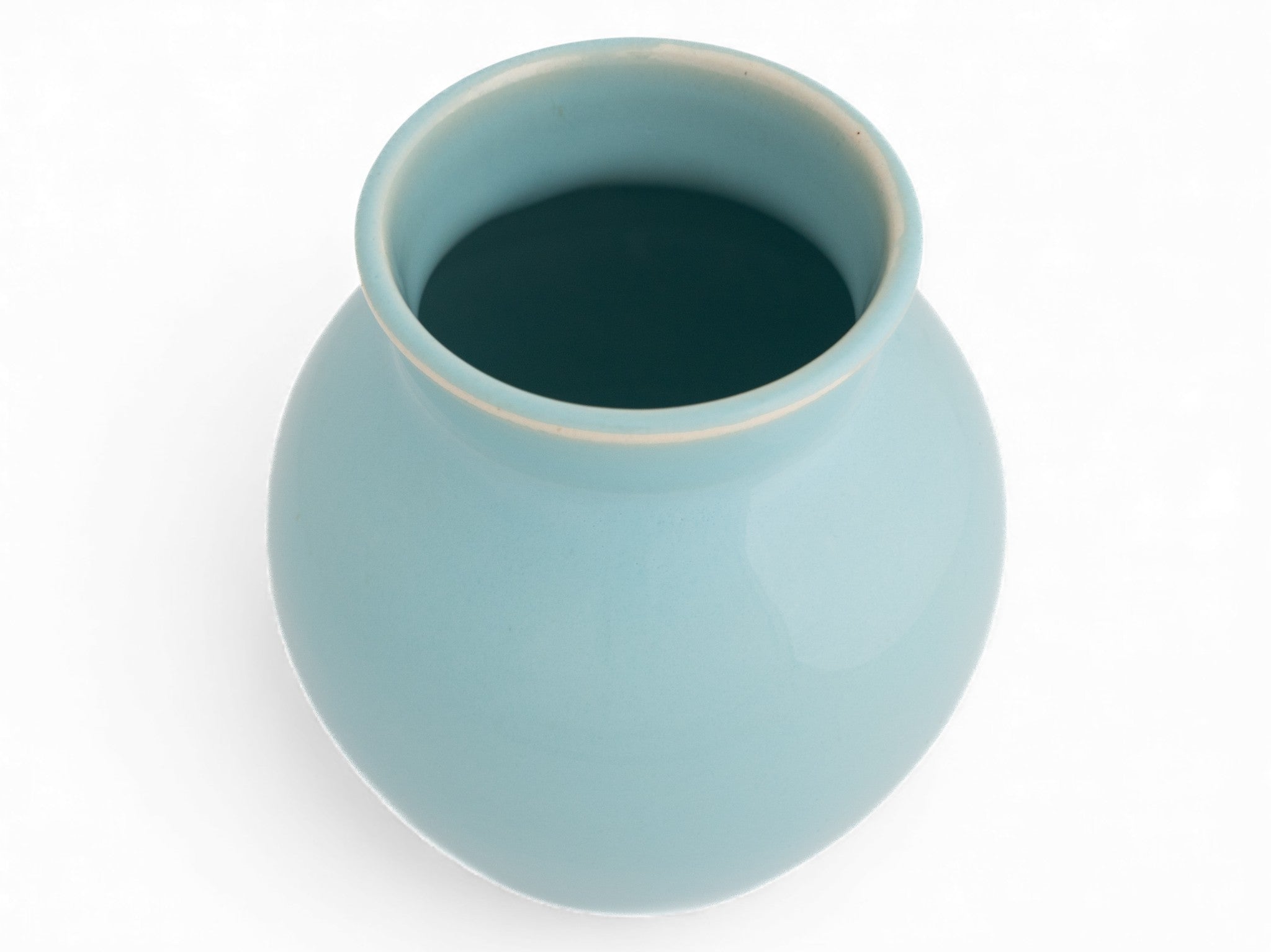 Handmade stoneware blue sky flower vase