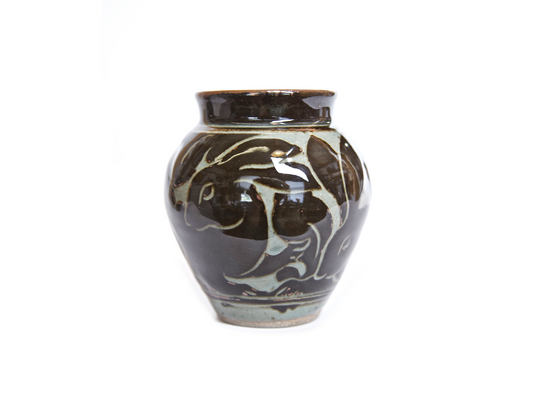 Small Black Carved Vase