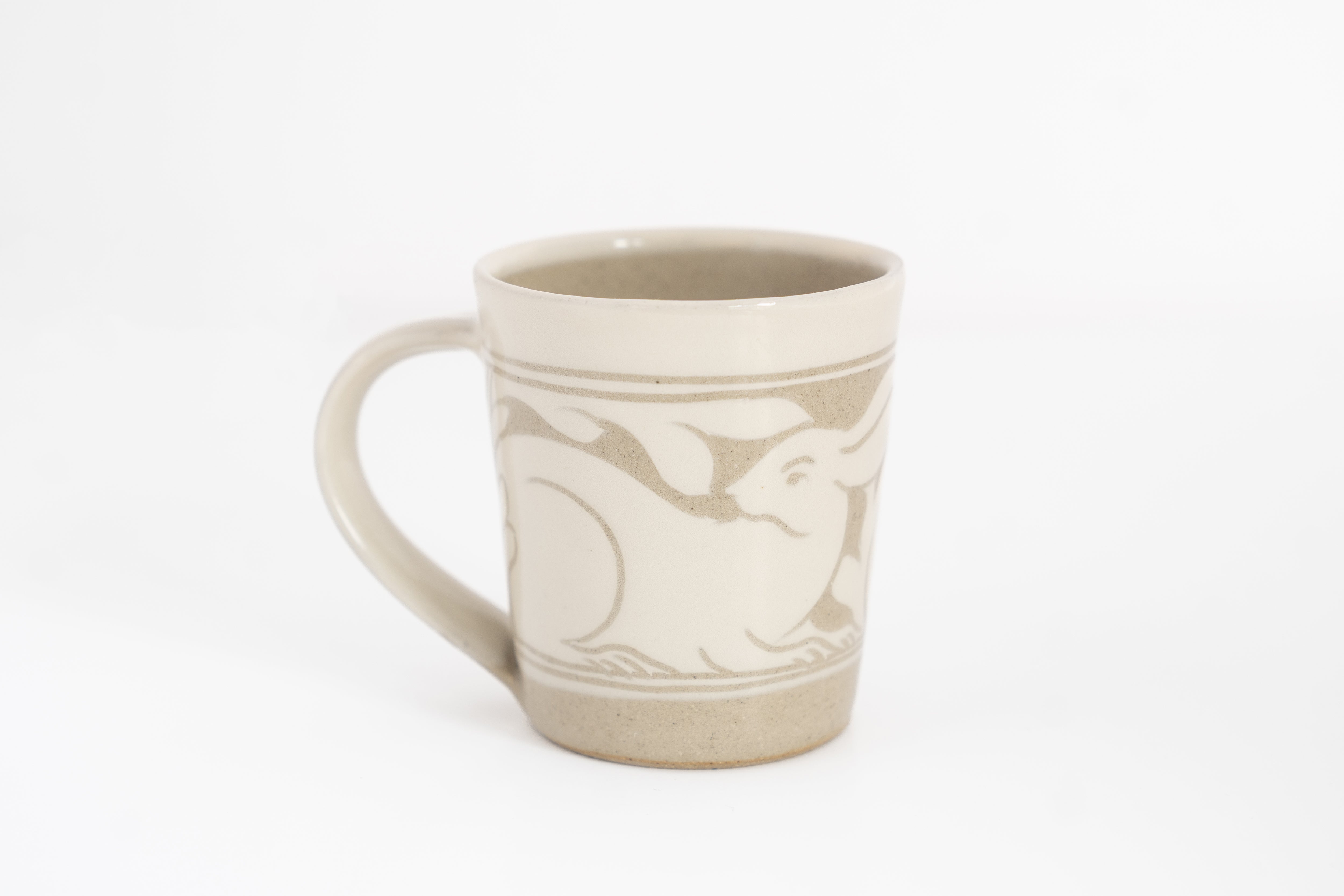 Cream Carved Mug