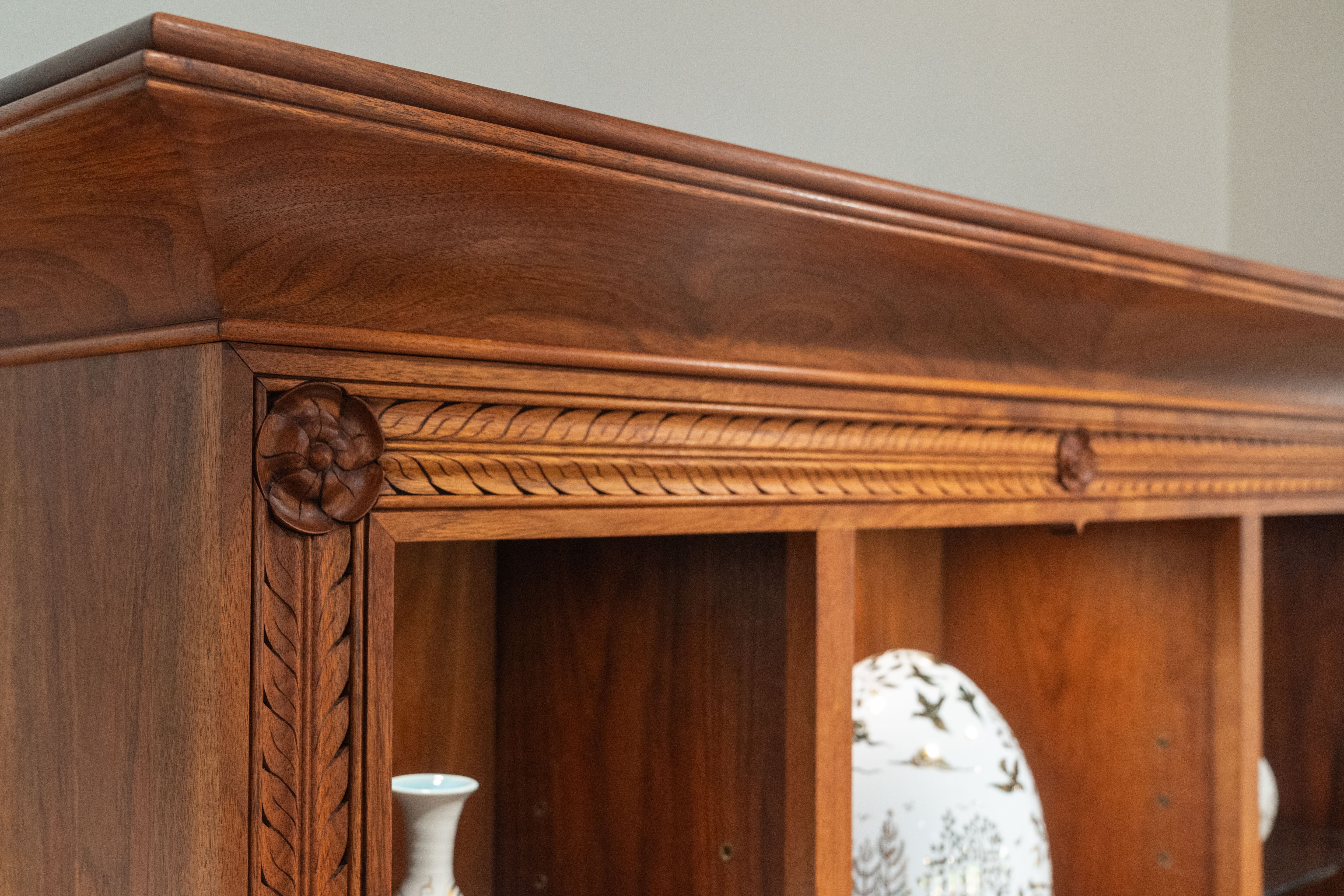 Carved Dresser 73" W x 23" D x 83" H - Height of counter: 36"