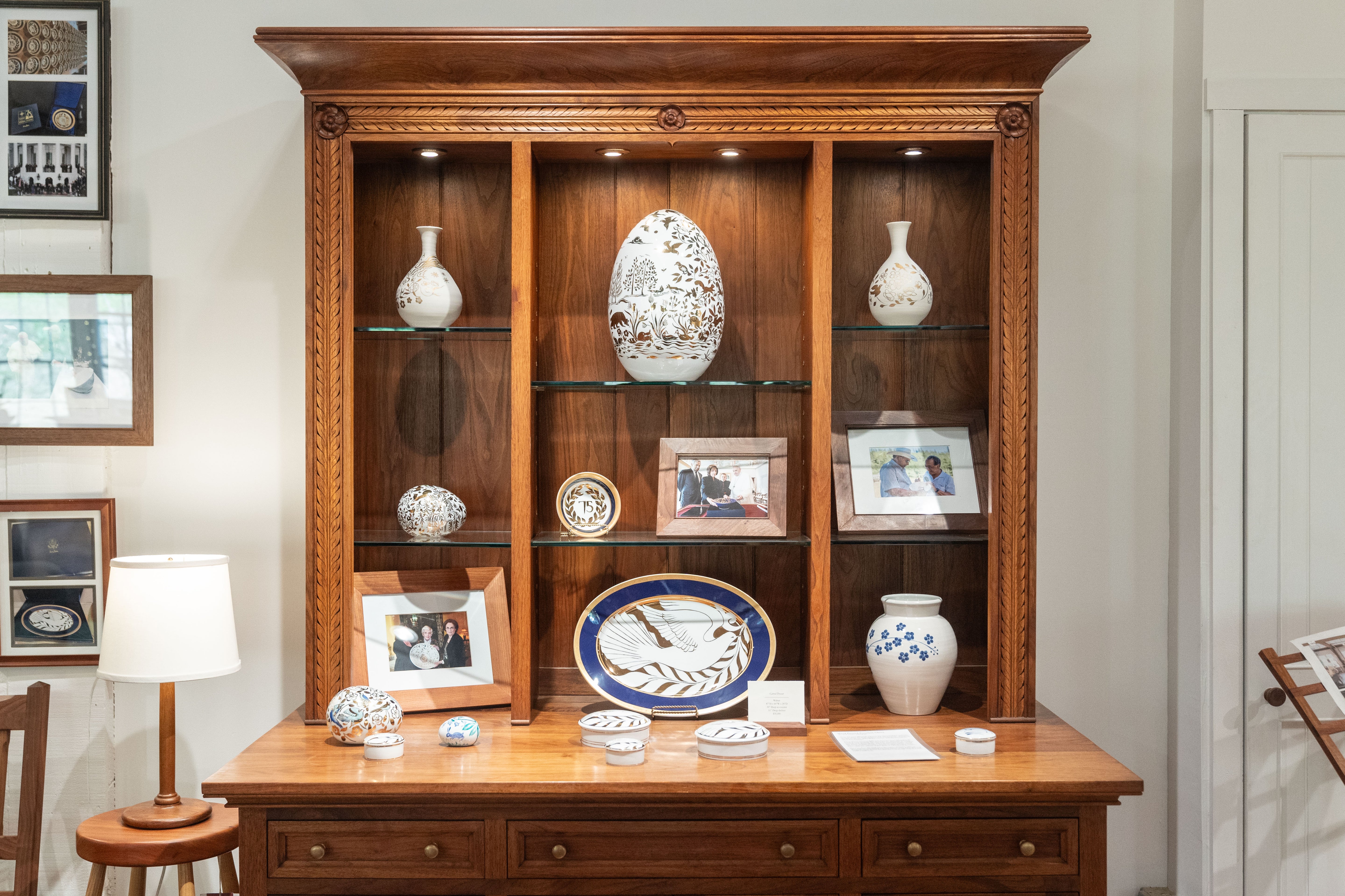 Carved Dresser 73" W x 23" D x 83" H - Height of counter: 36"