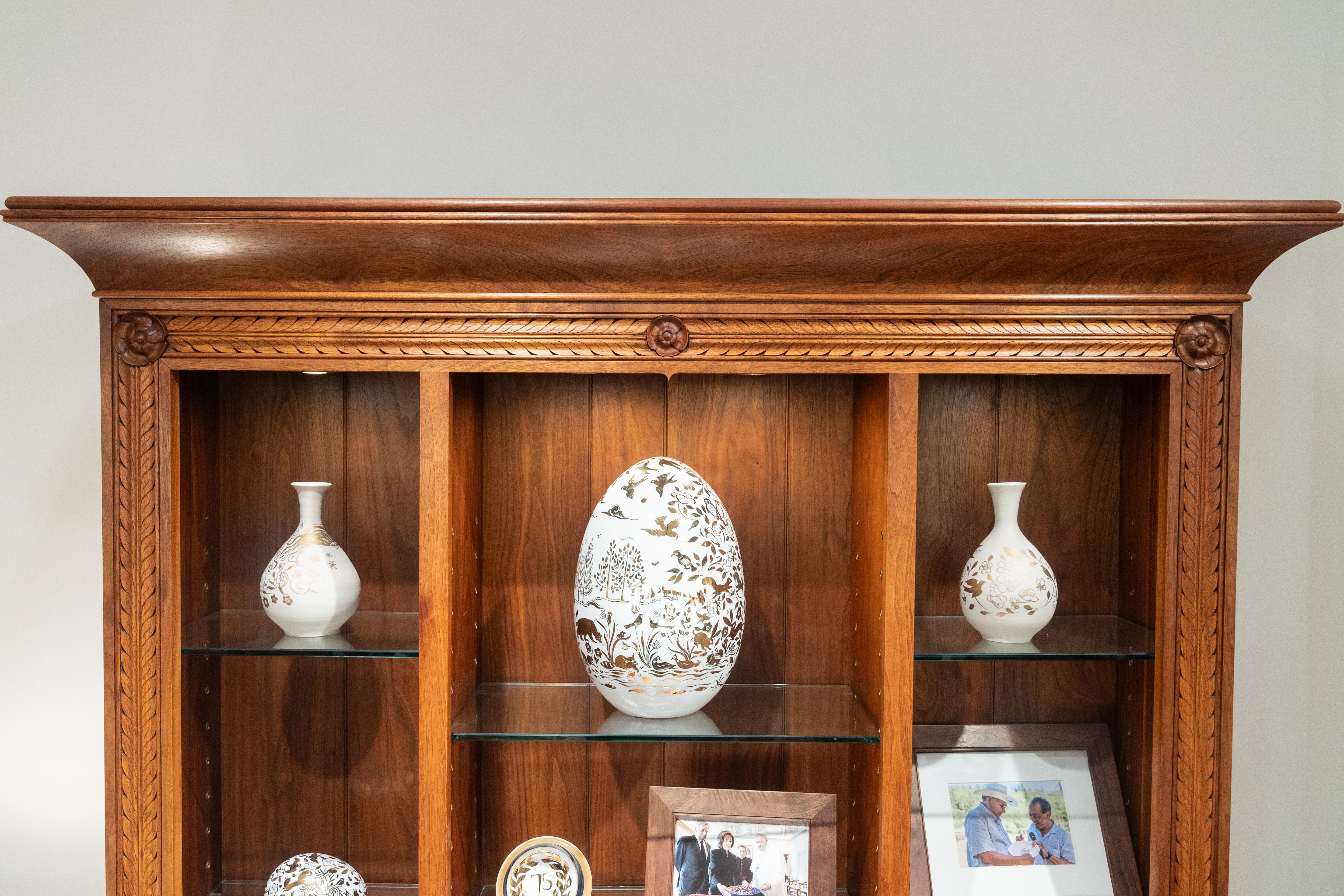 Carved Dresser 73" W x 23" D x 83" H - Height of counter: 36"