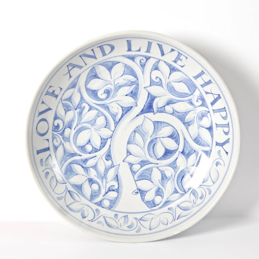 13" Decorated "Love and Live Happy" Coupe Platter