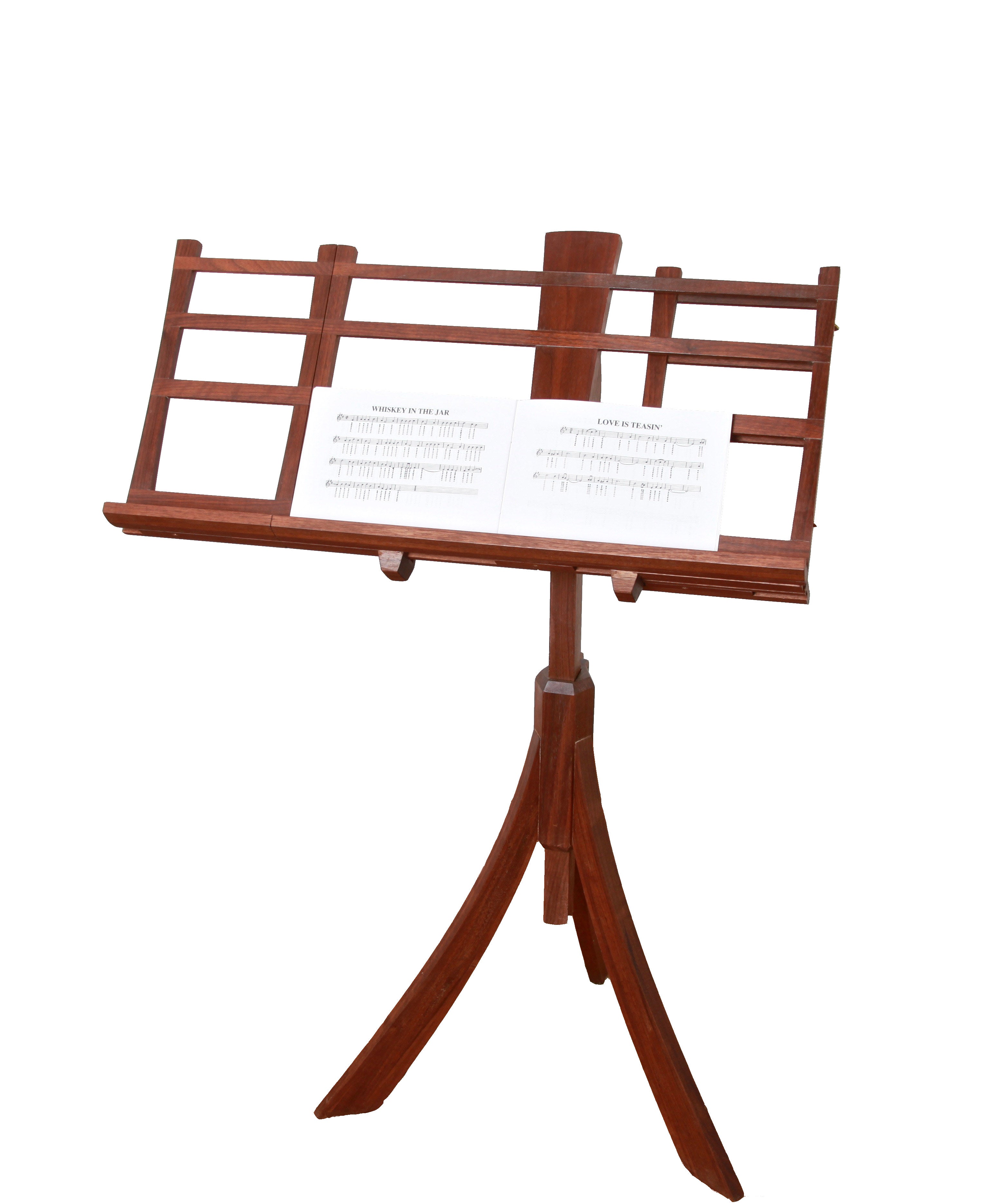 Walnut Adjustable Height and Width Music Stand