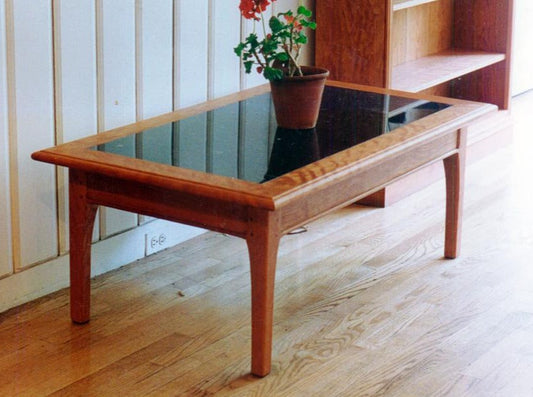 Rectangular coffee table inside home